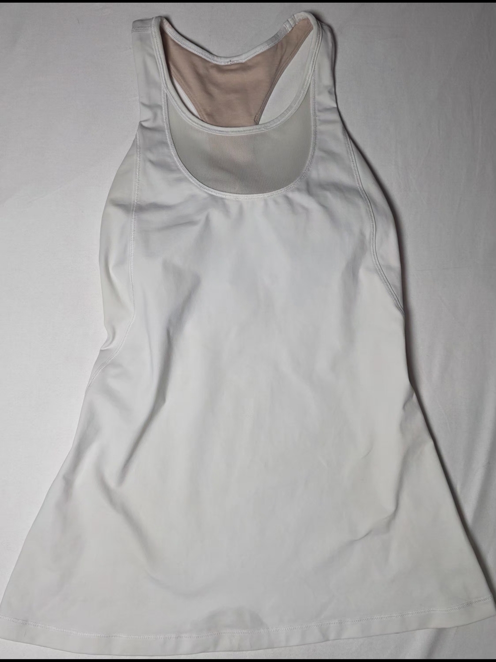 lululemon athletica White Racerback Tank with Nude Lining